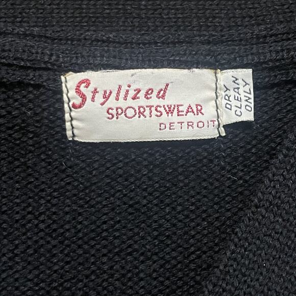 VTG Rutgers Sweater Mens Large Black Letterman Stylized Sportswear Player USA - Picture 5 of 11